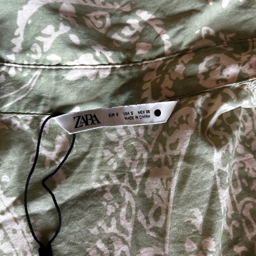 Zara Green Pleated Long Sleeve Sundress - Picture 11 of 14
